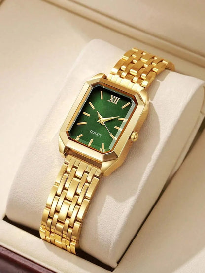 Old Money Green Watch & Jewellery Set