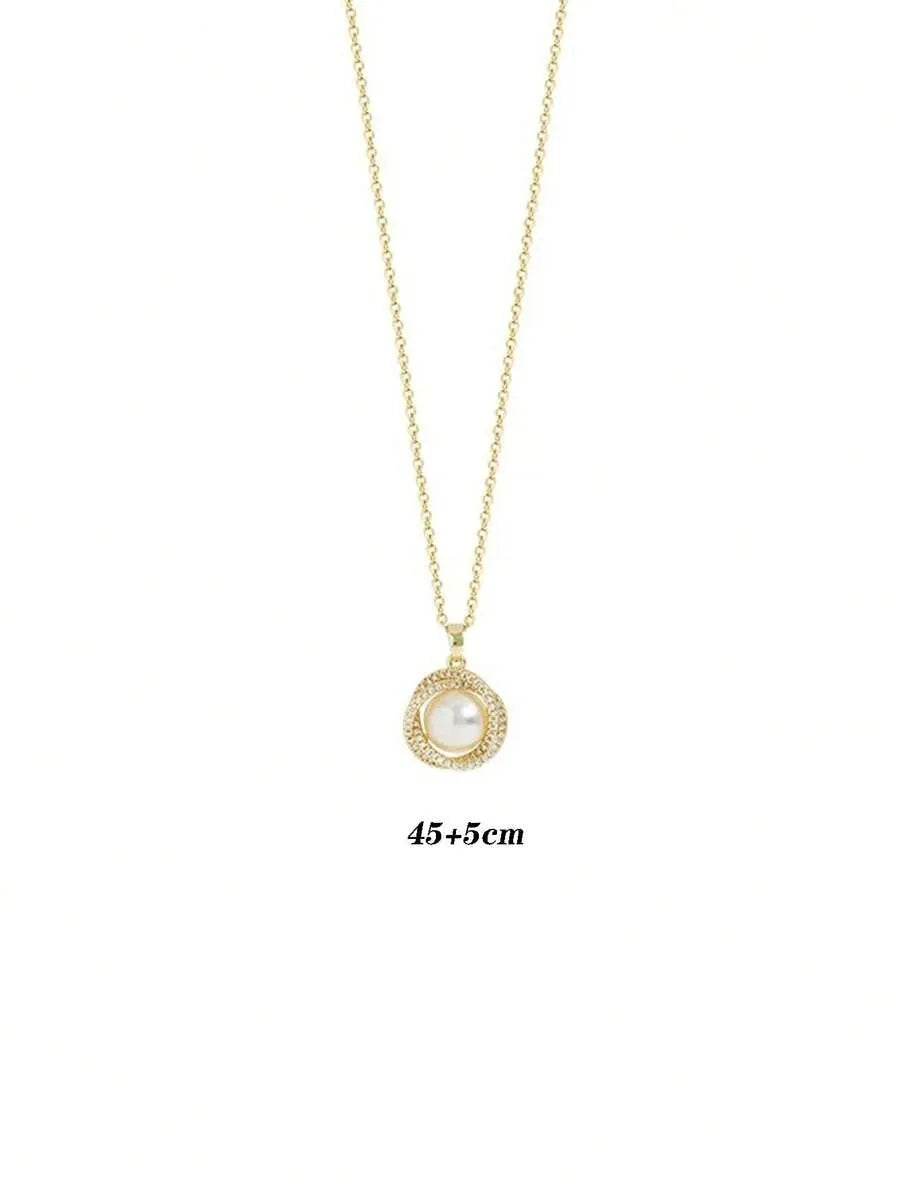 Faux Pearl Double Layer Necklace