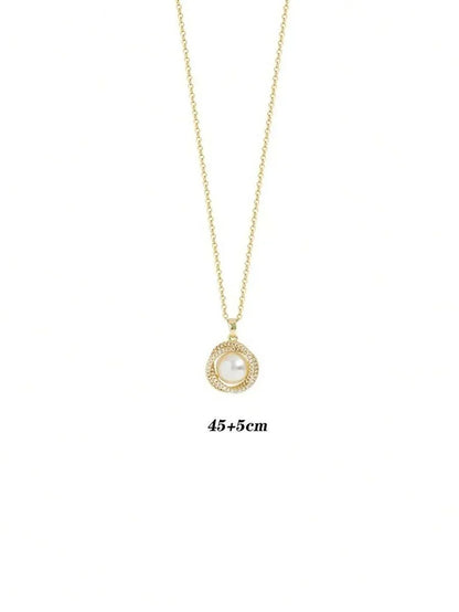 Faux Pearl Double Layer Necklace