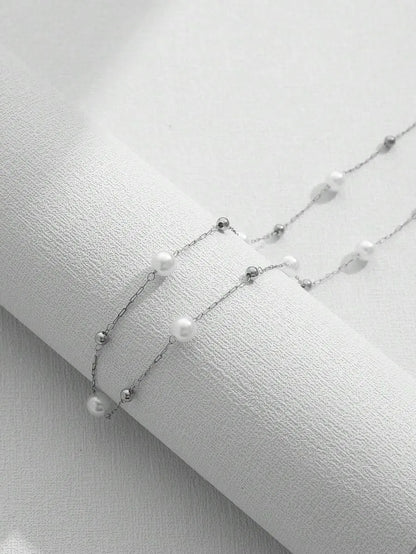 Minimalist Pearl Beaded Necklace
